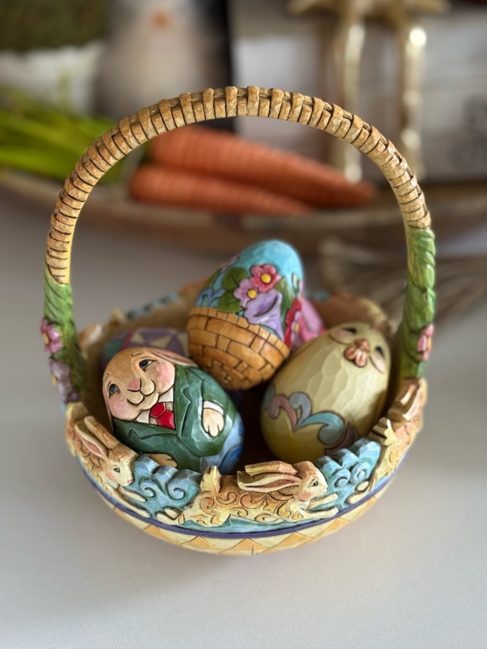 Jim shore Easter basket with eggs